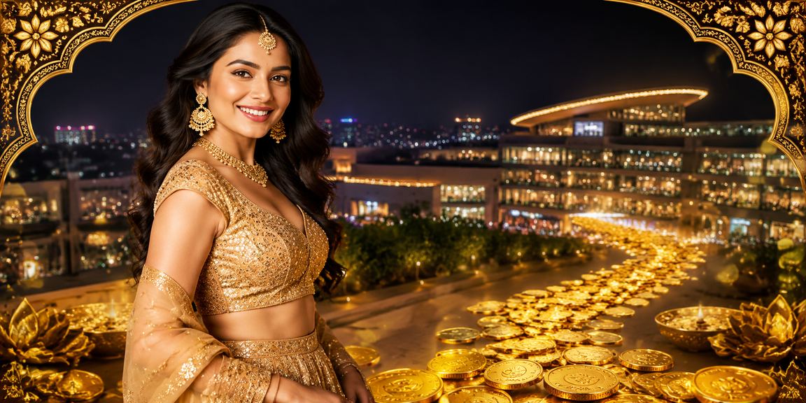 Sports betting atmosphere with lehenga dress in Delhi